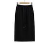 Falda Recta con Abertura Lateral y Cordón Ajustable Estilo Americano para Mujer, Deportiva y de Ocio, Cubre Caderas, Cintura Alta, Ajustada, Largo Midi