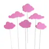 Cartão de bolo com plug-in de açúcar cartão de bolo decoração de bolo de aniversário assando nuvens nuvens brancas mesa de sobremesas de festa Pacote com 6