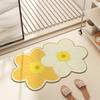 Alfombra de baño con diseño especial de flores, absorbente de agua, resistente a la suciedad y fácil de cuidar.