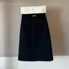 Falda Recta de Lana de Moda para Mujer, Estilo Minimalista, Falda Midi Retro Adelgazante, Falda de Línea A Pequeña