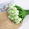 Flores Tulipán Artificiales de PU Mini Hidratantes Transfronterizos Flores Falsas Decoración del Hogar Adornos para Fotos Venta Directa de Fábrica