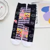 Calcetines de dibujos animados de algodón peinado para niños, bonitos calcetines de tubo medio para mujer, calcetines de moda de dibujos animados, calcetines casuales para hombres y mujeres, venta al por mayor transfronteriza
