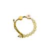 Pulsera de estilo chino con bendición de jade y flor de durazno, pulsera de cuentas transparentes chinas, pulsera con nudo de dosel de loto y perla