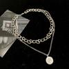 Joyería transfronteriza japonesa y coreana ins retrato retro exagerado collar de cadena gruesa para el cuello para mujer hip-hop viento apilado collar de doble capa