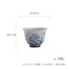 Taza de té de cerámica antigua con diseño de lirio azul y blanco pintado a mano, de Moji, esmaltado bajo cubierta, taza individual pequeña