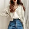 Nuevo Cardigan de Punto Retro Chic Coreano para Primavera y Otoño, Suéter con Cuello en V Calado Estilo Perezoso para Mujer