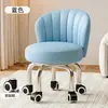 Taburete con Ruedas Giratorias para Uso Doméstico, Taburete Bajo Silencioso con Respaldo, Taburete Pequeño para Niños Aprendiendo a Caminar, Taburete Redondo para Costura, Taburete para Cambiarse los Zapatos