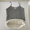 Camisola de fundo térmica com forro de fleece, peça íntima espessa, respirável, para outono e inverno, pode ser usada por fora, à prova de frio, camisa de fundo térmica quente para mulheres