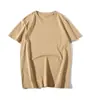 Camiseta de manga corta con cuello redondo, doble cara, mercerizada, 200g, 50 unidades, estilo americano, deportiva, casual, cómoda, clásica, moderna, con logo estampado