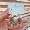 Pendientes de Gancho Geométricos Retro de Lujo Ligero con Borlas de Cristal de Colores Estilo Étnico Pendientes de Moda con un Toque de Alta Gama y Diseño Versátil