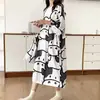 Pijama de Mujer para Verano Estilo Coreano Primavera y Otoño Estudiantes Manga Corta Ropa de Casa Lindo Dibujo Animado Holgado Pijama de Mujer Embarazada para Verano