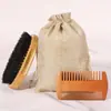 Kit de Aparo e Cuidados com a Barba em Estoque Transfronteiriço, Tesoura para Barba, Escova para Barba, Bolsa de Linho, Kit para Barba