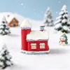 Paisaje en miniatura, escena nevada 3D, casa, castillo, accesorios de decoración de escenas de dibujos animados DIY, pequeños adornos de escritorio