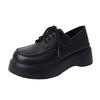 Zapatos de Cuero Pequeños con Plataforma de Suela Gruesa para Mujer 2024 Nuevos Mocasines Retro con Cordones Estilo Británico Zapatos Mary Jane de Moda con Punta Redonda