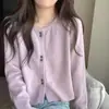 2026 nuevo estilo suave y dulce cárdigan de punto con cuello redondo y manga larga de encaje corto prenda exterior moderno