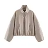 Comércio Exterior Transfronteiriço Roupas Femininas Outono 2026 Novo Estilo Europeu e Americano Jaqueta Bomber Macia Moderna 3046334