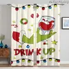 Cortinas de Grinch Navideño Decoración Festiva Cortinas Romanas Cortas Sin Taladro Cortinas Impresas Digitalmente