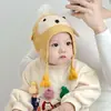 Gorro de bebé con diseño de nariz de oso, gorro tejido lindo de invierno para niños y niñas, gorro cálido para bebés y niños pequeños