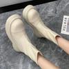 Botas Martins con Cremallera Trasera para Mujer Otoño 2022 Nuevas Botas Individuales Suela Gruesa Aumentadas Todo Combinable Estilo Británico Botines