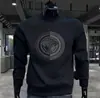 Moletom Pulôver Americano Moderno com Gola Redonda Masculino Moda Outono e Inverno Casual Estampado Top de Manga Longa Camisa Base de Veludo