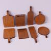 Miniatura Mini Comida y Accesorios de Juego Almacenamiento Bandeja de Madera con Asa para Postres y Pastelería Marco para Pan Cesta Pequeña Accesorios