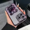 Adequado para Capa de Celular Novo Modelo Iphone17E com Suporte de Coelho e Decoração de Diamante, Capa Protetora de Luxo para Apple 16Pro, Feminina 1514