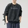 Sudadera para Hombre de Manga Larga con Cuello Redondo Estampado de Letras Moda Casual Top Básico Casual Otoño 2025 Venta al por Mayor