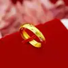 Transmissão ao Vivo de Anéis de Flor Rosa Banhados a Ouro de Alta Qualidade, Mesmo Estilo das Lojas de Ouro, Anéis Ajustáveis Pixiu Banhados a Ouro da Moda, Atacado em Estoque