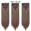 Set de Siete Piezas de Extensiones de Clip Europeas y Americanas Peluca de Comercio Exterior Extensiones de Cabello para Mujer Seda de Alta Temperatura Set de 7 Piezas Cabello Liso Ola Grande Extensiones de Clip