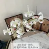 Nuevo Producto 2026 Flor de Lirio Artificial con Acabado de Alta Gama, Lirio con Follaje de 9 Cabezas para Decoración de Pasillo de Boda, Decoración del Hogar y Fotografía Flor Artificial