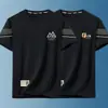 2026 Nueva Camiseta de Marca de Seda de Hielo de Manga Corta de Verano de Moda para Hombre, Top Holgado de Media Manga con Cuello Redondo a la Moda para Hombre