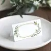 Verde Abeto Mesa Estilo Carson Césped Madera Grano Estilo Escandinavo Flores Accesorios Tarjeta Conferencia Boda Papel Ecológico Impresión Alta Definición