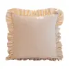 Almofada de babados com enchimento, bestseller transfronteiriço, almofada de sofá de veludo, almofada decorativa de cabeceira para sala de estar, removível e lavável