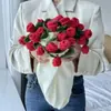 Manta de Ganchillo Hecha a Mano con Flor de Lana Terminada en Ramo de Rosas Cabeza de Rosa Pequeña Accesorios para Ropa Accesorios