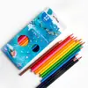 Lápices de Colores Solubles en Agua de 24 Colores para Bocetos, Set de Papelería para Dibujo con Lápices de Colores de 12 Colores para Estudiantes de Arte, En Stock, de Madera