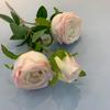 Flores de Seda de Rosa Real de 3 Cabezas Simuladas para Decoración de Sala de Estar Interior, Decoración de Bodas, Arreglos Florales Ramilletes al por Mayor