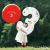 Balões de número de aniversário vermelho brilhante para uso externo para decoração, adereços para fotos para o primeiro aniversário de meninos e meninas, arranjo de atmosfera de cena
