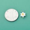 Nuevo Colgante de Cuentas Espaciadoras Pequeñas de Flor de Frangipani Fresca Pequeña Flor de Margarita de Plata de Ley S925 Accesorios de Cristal para Pulseras DIY