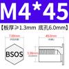 Yishenglong Pernos Remachables para Agujero Ciego de Acero Inoxidable Tuercas Remachables Placa de Presión Hexagonal Rosca Bsos-M3M4