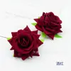 Esquina de Terciopelo Rosa tamaño pequeño Flor Antiguo Hanfu Cabeza de Bandera Pasador Flor Haciendo Decoración de Sala de Estar Accesorios para Disparos Arreglo de Escena
