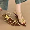 Primeiro encontro com o estilo Romano Francês! Sandálias de salto plataforma, bico fino, com uma tira, retrô, para mulheres, perfeitas para o verão, com design de bico aberto e saltos grossos