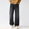 Ropa de Hombre Fengshe / Nuevo Estilo Otoño-Invierno 2026 Cintura Semi-Elástica Sin Estirar Jeans Rectos Holgados Estilo Americano Pantalones Largos