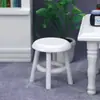 1:12 Casa de Muñecas Casa de Muñecas Mini Muebles Modelo de Bolsillo Sala de Estar Micro Escena Madera Maciza Blanca Taburete Pequeño
