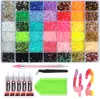 Atacado best-seller transfronteiriço 48 cores 60 cores strass de fundo plano 15 grades 40 grades conjunto de strass de resina strass AB acessórios de decoração para nail art