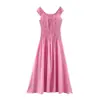 Vestido largo elegante de estilo europeo y americano para mujer, nuevo de moda 2026, venta al por mayor de Amazon, para ir al trabajo