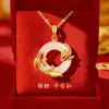 Novo Colar Ping'an Estilo Koi Exquisito Estilo Chinês Temperamento Corrente de Clavícula Estilo Chinês Presente de Dia das Mães Presente Mamãe