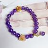 Venta al por mayor, pulsera de un solo círculo de Asai púrpura de cristal natural, nueva moda china, pulsera original con nuevas explosiones, regalo de joyería