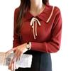 Suéter interior de manga larga para mujer, camisa básica con cuello de muñeca que combina con todo, primavera y otoño de 2025