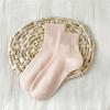 Nuevos calcetines cortos para mujer de primavera y verano 2025, con rayas de canalé antipelusa, de tubo corto, calcetines tipo mocasín, color caramelo, recomendados por blogueros de Corea del Sur