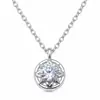 Collar de estrella de ocho puntas de moissanita para mujer, diseño floral de moda, popular en línea, clásico, simple, colgante de nicho